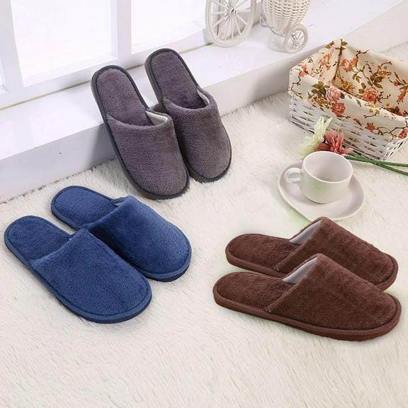Womens House Slippers Soft Cotton Indoor Slippers Slip-on Bedroom Slippers Home Shoes