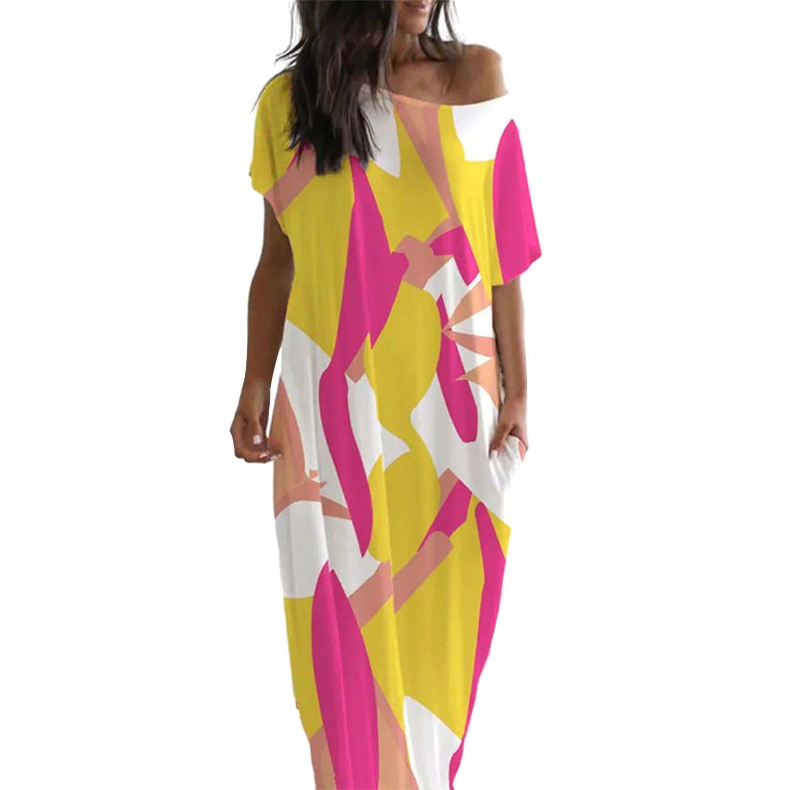 Robe H&M Lin épaules Dénudées Imprimé Tropical - Taille L, Neuve Avec étiquettes !