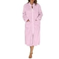 thumbnail image 1 of Womens Housecoat Zip Robe, Soft Fleece Zip Up Front Long Robe Bathrobe, Plush Warm Spa House Coat Lounger with Pockets, 1 of 6