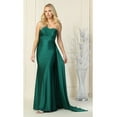 thumbnail image 1 of Womens Hunter Green Bridesmaid Prom Wedding Guest Long Asymmetrical One Shoulder Sheath Plus Size Dress, 1 of 4