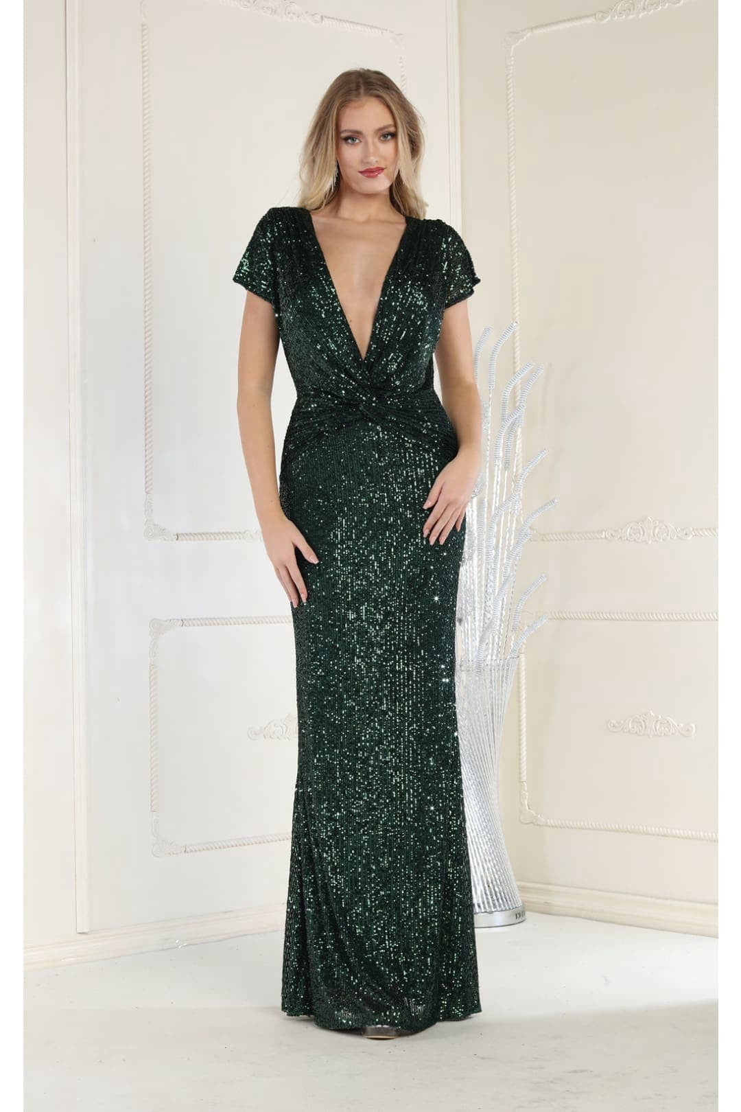 green emerald velvet dress COCOMELODY Hunter Green Prom Dress Sequin Formal Dress CS0639, Black