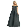 thumbnail image 1 of Womens Hunter Green Prom Evening Pageant Long Off The Shoulder Sleeveless A-Line Plus Size Dress, 1 of 5