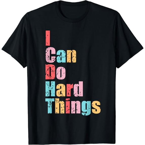 Womens I Can Do Hard Things Vest Workout Summer Casual T-Shirt