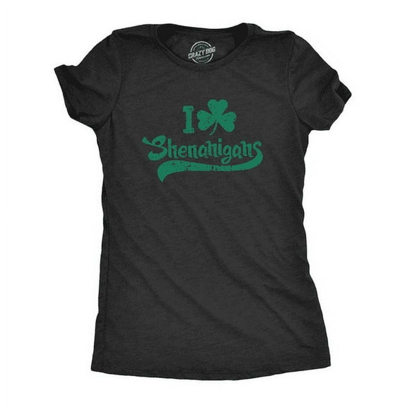 Womens I Clover Shenanigans T Shirt Funny Green Clover St Saint Patricks Day Tee Womens Graphic Tees