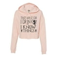thumbnail image 1 of Womens I Drink And I Know Things Funny Quote Cropped Hooded Sweatshirt, 1 of 1