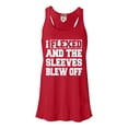 thumbnail image 1 of Womens I Flexed And The Sleeves Blew Off Funny Gym Workout Flowy Racerback Tank Top T-Shirt, 1 of 1