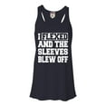 thumbnail image 1 of Womens I Flexed And The Sleeves Blew Off Funny Gym Workout Flowy Racerback Tank Top T-Shirt, 1 of 1