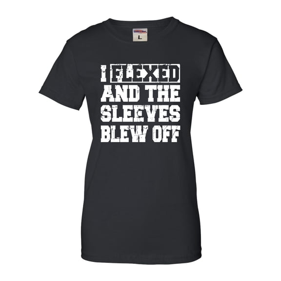 Womens I Flexed And The Sleeves Blew Off Funny Gym Workout T-Shirt