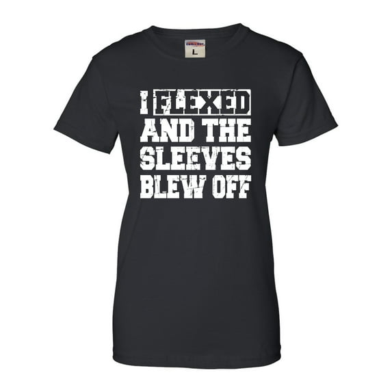 Womens I Flexed And The Sleeves Blew Off Funny Gym Workout T-Shirt