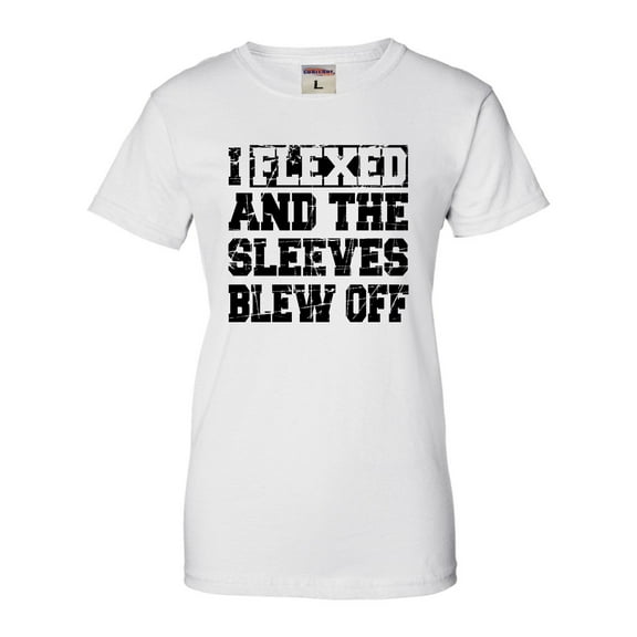 Womens I Flexed And The Sleeves Blew Off Funny Gym Workout T-Shirt