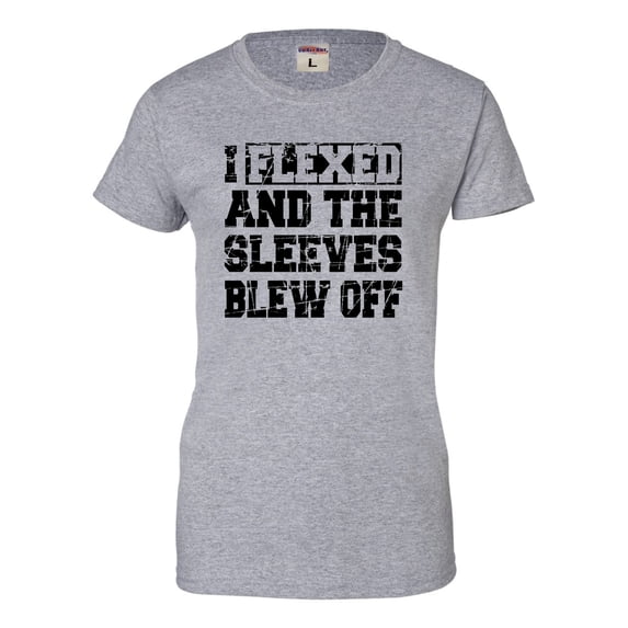 Womens I Flexed And The Sleeves Blew Off Funny Gym Workout T-Shirt