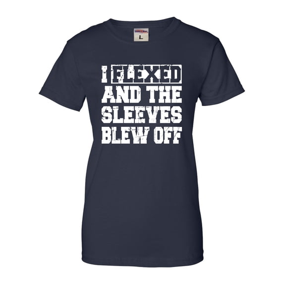 Womens I Flexed And The Sleeves Blew Off Funny Gym Workout T-Shirt