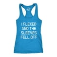 thumbnail image 1 of Womens I Flexed and The Sleeves Fell Off Tank Top Funny Sleeveless Workout Tee, 1 of 6