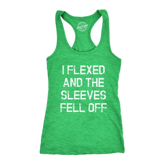 Womens I Flexed and The Sleeves Fell Off Tank Top Funny Sleeveless Workout Tee