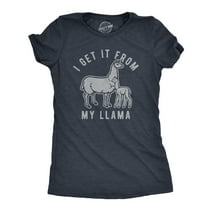 Womens I Get It From My Llama Tshirt Funny Alpaca Mom Mothers Day Graphic Novelty Tee Womens Graphic Tees