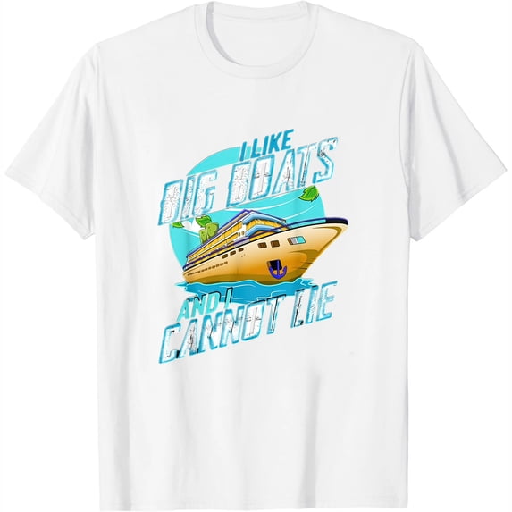 Womens I Like Big Boats And I Cannot Lie Tshirt Funny Cruise Sailor T-Shirt White 4X-Large