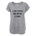 thumbnail image 1 of Womens I Like Coffee and Maybe 3 People V-Neck Funny Sarcastic Caffeine Lovers Shirt for Ladies Womens Graphic Tees, 1 of 7