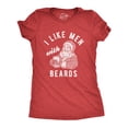 thumbnail image 1 of Womens I Like Men With Beards T Shirt Funny Christmas Santa Claus Beer Graphic Tee Womens Graphic Tees, 1 of 9