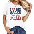 thumbnail image 1 of Womens I Love Big Sacks Tight Ends And A Strong D Funny Football T-Shirt Black 2XL, 1 of 5