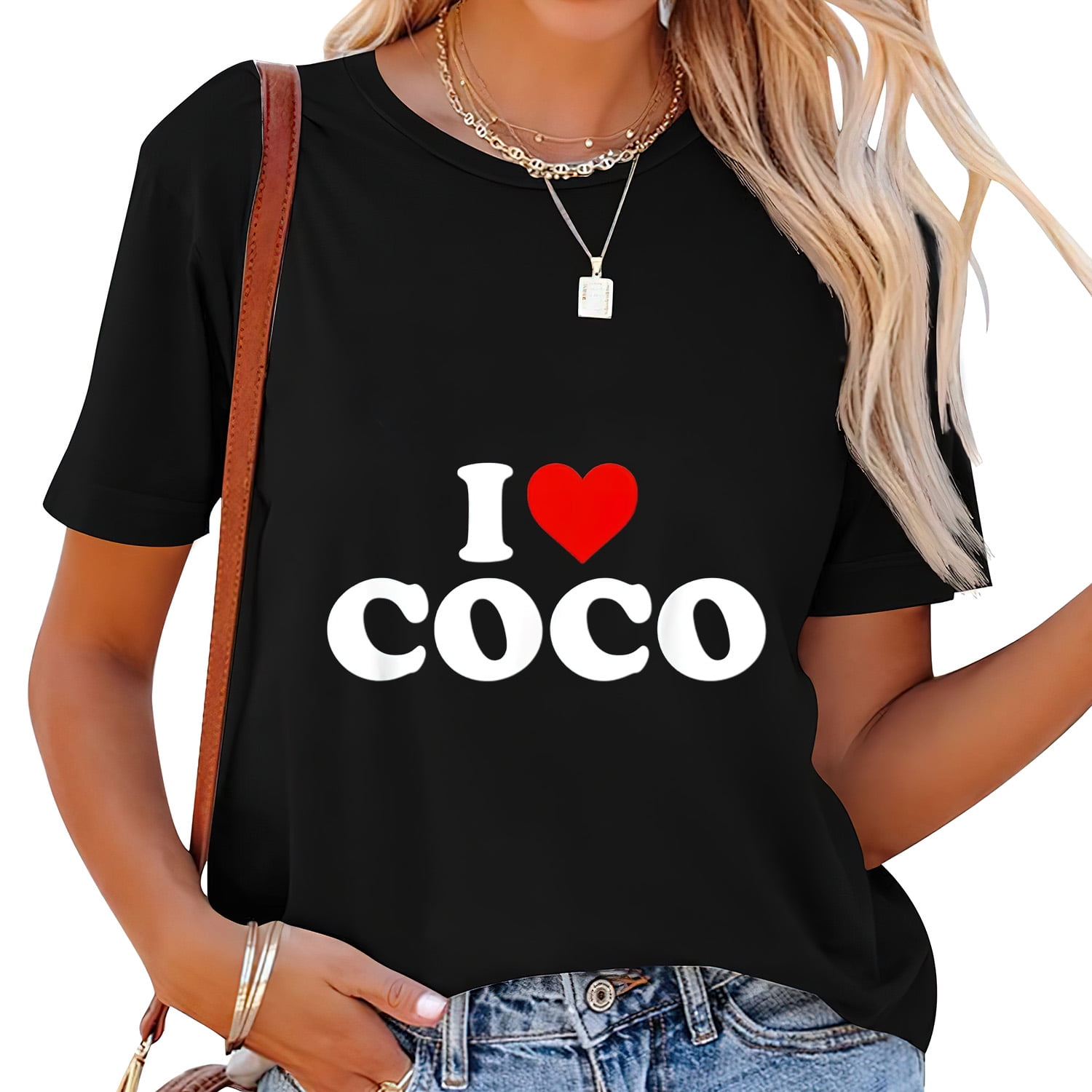 Womens I Love Coco T-Shirt Black 2XL - Walmart.com