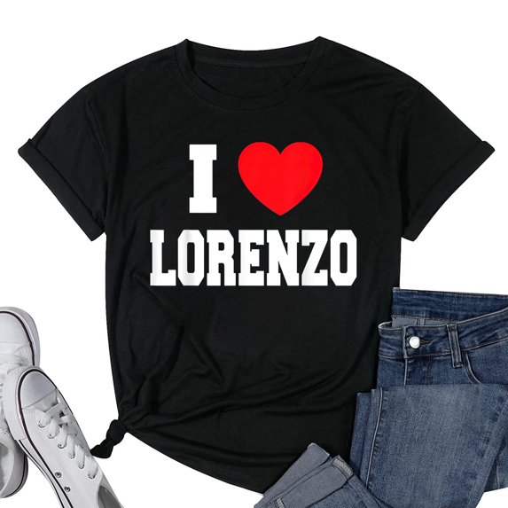 Womens I Love Lorenzo T-Shirt Black Large