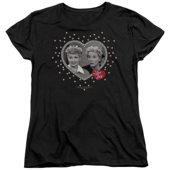 Womens: I Love Lucy - Hearts And Dots Apparel Womens T-Shirts - Black