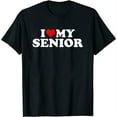 thumbnail image 1 of Womens I Love My Senior T-Shirt With Heart T-Shirt Black Medium, 1 of 5