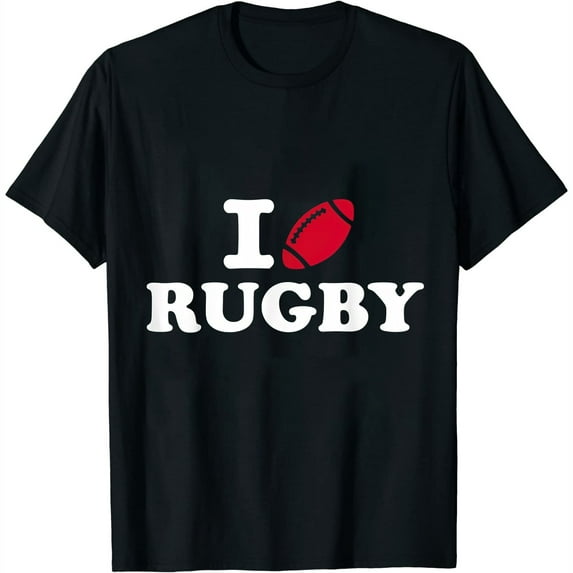 Womens I Love Rugby T-Shirt Black