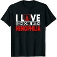 thumbnail image 1 of Womens I Love Someone With Hemophilia Red Ribbon Awareness T-Shirt Black 3X-Large, 1 of 5