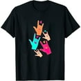 thumbnail image 1 of Womens I Love You Hand Heart ASL American Sign Language T-Shirt Black Large, 1 of 5