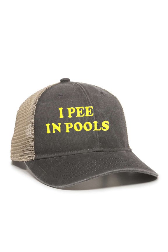 Womens I Pee In Pools Ponytail Mesh Back Cap