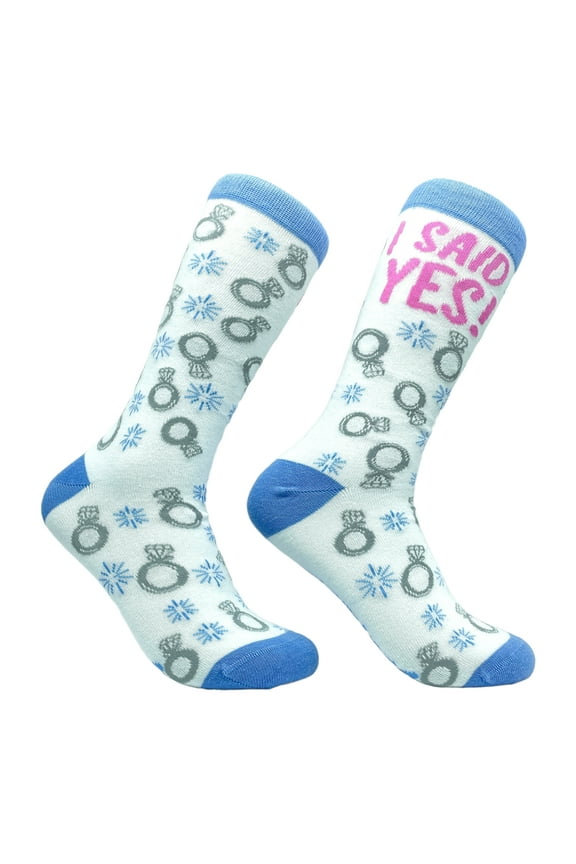 Womens I Said Yes Socks Cute Bride Wedding Party Engagement Footwear