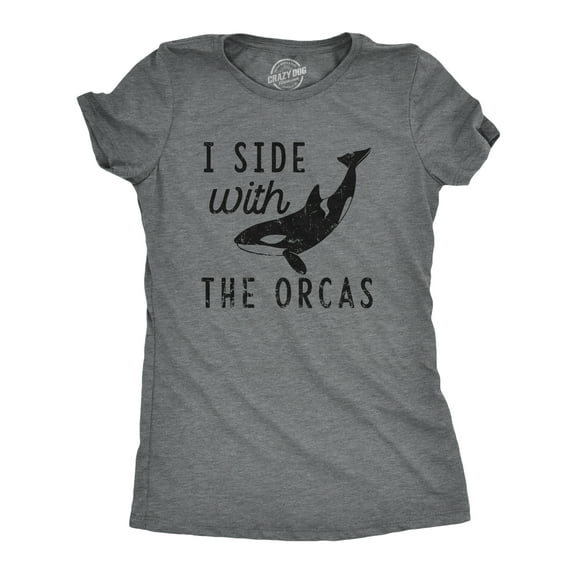 Womens I Side With The Orcas T Shirt Funny Orca Killer Whale Lovers Tee for Ladies Womens Graphic Tees
