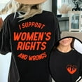 thumbnail image 1 of Womens I Support Rights And Wrongs Graphic Tees Feminist Print T Shirts Casual Tops for Daily Outfits Black,S, 1 of 6
