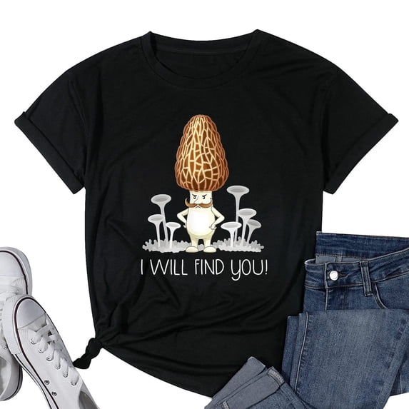 Womens I WILL FIND YOU! - Fun Morel Mushroom Hunters T-Shirt Black 2X-Large