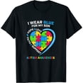 thumbnail image 1 of Womens I Wear Blue For My Son Autism Awareness T-Shirt Black Medium, 1 of 5