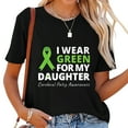 thumbnail image 1 of Womens I Wear Green For My Daughter CP Awareness Ribbon T Shirt Black 2XL, 1 of 5