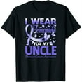 thumbnail image 1 of Womens I Wear Periwinkle For My Uncle Stomach Cancer Awareness T-Shirt Black, 1 of 5