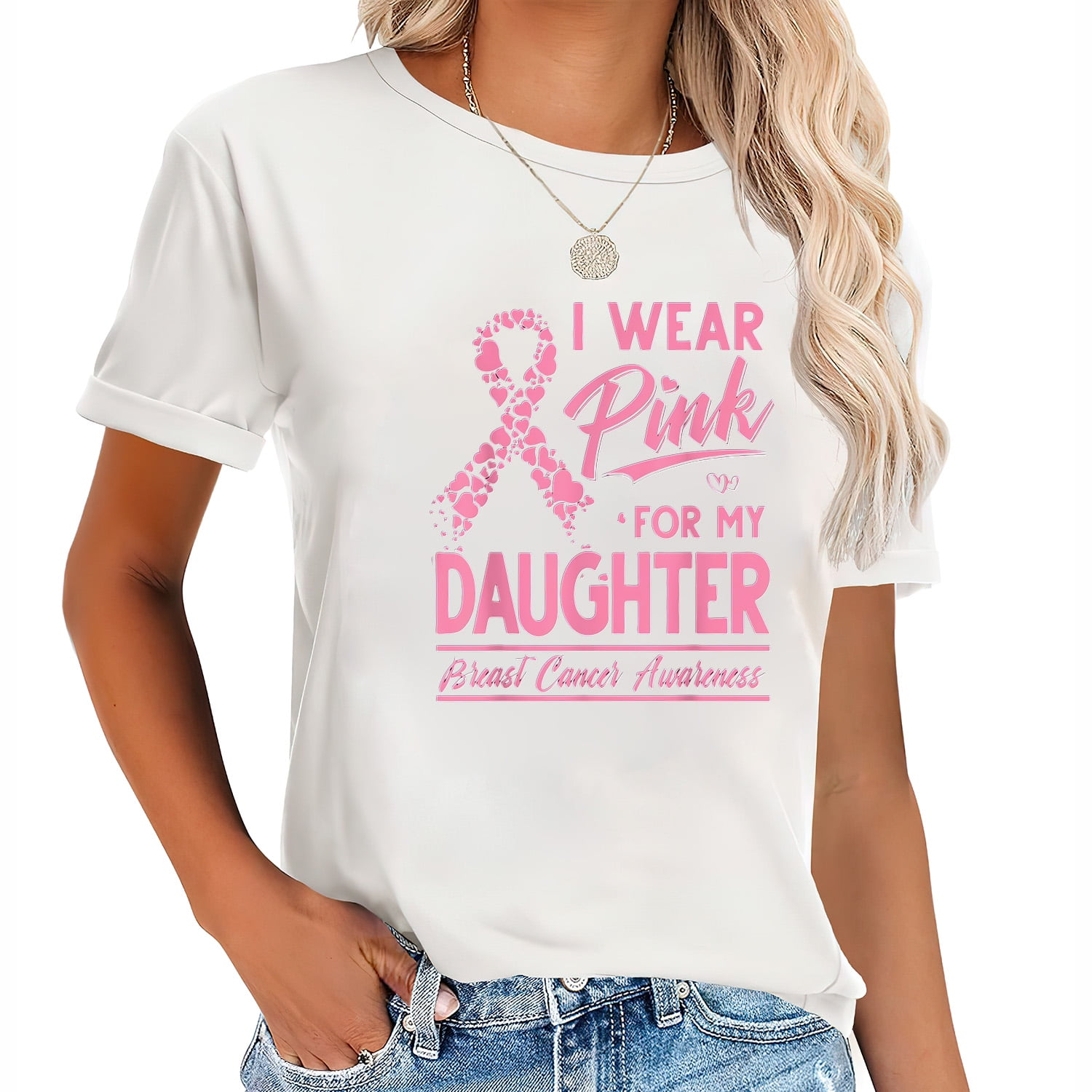 I Wear Pink For My Daughter Breast Cancer Awareness Shirt I Wear Pink For My Daughter Breast Cancer Awareness Shirt