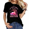 thumbnail image 1 of Womens I Wear Pink For My Sister Pink Truck Breast Cancer Awareness T-Shirt Black, 1 of 5