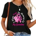 thumbnail image 1 of Womens I Wear Pink In Memory Of My Grandma Breast Cancer Awareness Short Sleeve T Shirt Black, 1 of 5