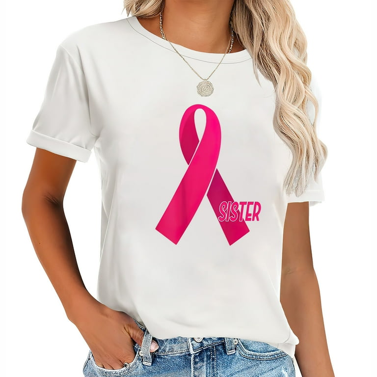 Womens I Wear Pink For My Sister-In-Law Breast Cancer Awareness T-Shirt Womens I Wear Pink For My Sister-In-Law Breast Cancer Awareness T-Shirt