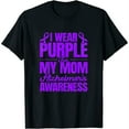 thumbnail image 1 of Womens I Wear Purple For My Mom Alzheimers T-Shirt Black Large, 1 of 5
