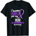 thumbnail image 1 of Womens I Wear Purple For My Mom Dementia Alzheimer's Awareness T-Shirt Black 4X-Large, 1 of 5