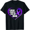 thumbnail image 1 of Womens I Wear Purple For My Mom Pancreatic Cancer Awareness Month Short Sleeve T-Shirt Black 2X-Large, 1 of 5