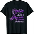 thumbnail image 1 of Womens I Wear Purple For My Sister Pancreatic Cancer V-Neck T-Shirt Black X-Large, 1 of 5