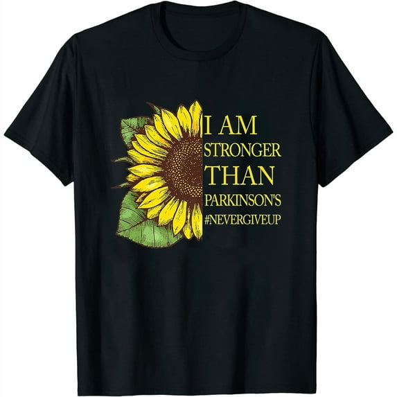 Womens I am stronger than Parkinson's Disease Awareness Gift T-Shirt Black 3X-Large