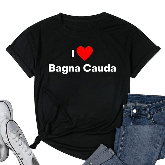 Womens I love Bagna Cauda - Popular Italian Dishes T-Shirt Black X-Large