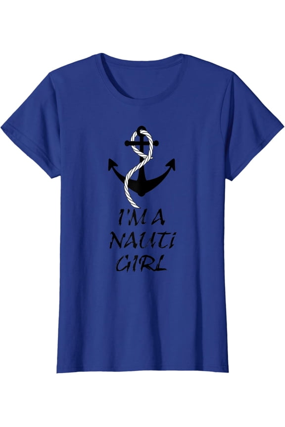 Womens I'm A Naughty Girl Nautical Theme Beach T-Shirt