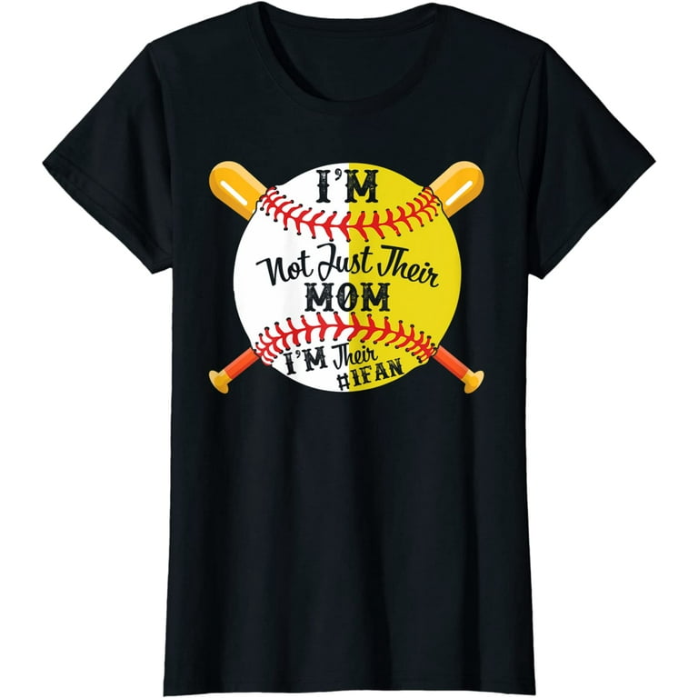 Womens I'm Their Number 1 Fan Softball Baseball Mom T-Shirt